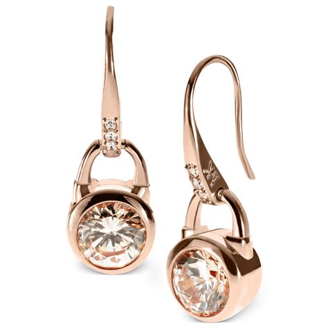 michael kors lock drop earrings rose golden|rose gold earrings sale.